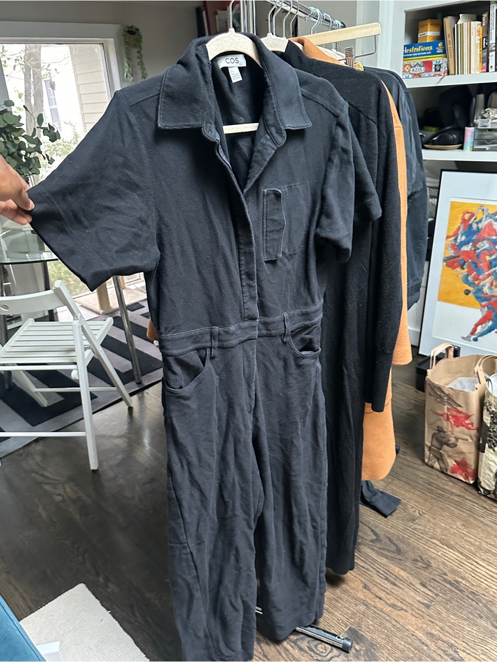 COS Black Short-Sleeve Utility Jumpsuit